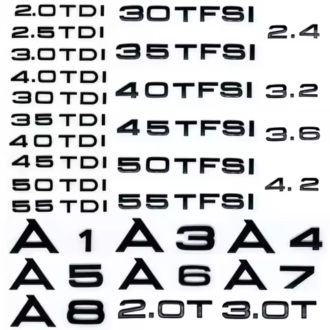 Car Trunk Sticker 3D ABS 2.0 2.5 3.0 4.0 5.0TDI 30 35 40 45 50 55 TFSI TDI For A1 A3 A4 A5 A6 A7 A8 