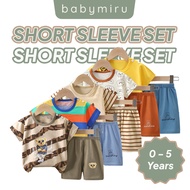 Kids Short Sleeve Clothing Set Baju Budak Lengan Pendek Baby Toddler Clothes 3 Months - 6 Years