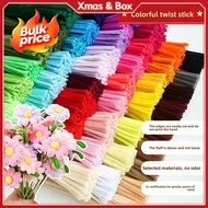 100Pcs DIY Multicolour Fuzzy Wire Bouquet Material Twisted Stick Craft Flower Children Handmade Toy
