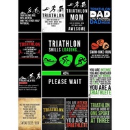 Triathlon Motivational Text Art Poster  Swim Bike Run  Inspirational Wall Decor for Athletes Interior Design Collection Print