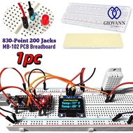 GIOVANNI MB-102 Breadboard, 830 Tie Points Red & Blue Wires 830-Hole Breadboard, Jumper Cable Wire S