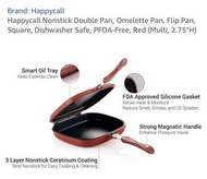 韓國Happycall Cookware 紅色坎具 2件套裝 共$250（A）Double Pan雙面不粘煎鍋（B）24cm Alumite Die Cast Stockpot 鋁合金壓鑄湯鍋 （如單