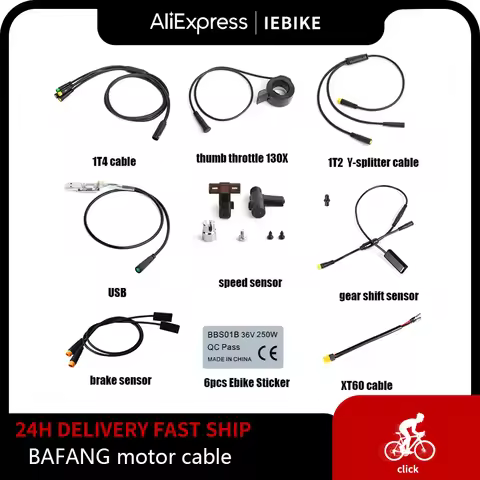 BAFANG Motor Cable Brake Sensor Gear Shift Sensor 1T4 1T2 Cable USB Programming speed sensor Thumb T