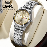 OLEVS Đồng hồ nữ chính hãng cao cấp chống nước Lịch Dây đeo bằng thép không Thời Trang Đồng Hồ Nữ