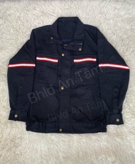 quần áo jean(vải bò) màu đen bảo hộ thợ hàn lắp quạt điều hòa vải tốt(sản phẩm chưa bao gồm quạt)- A