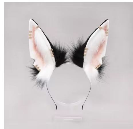 6 styles Plush Ears Anubis Wolf Cat Dog Ears Black White Hair Hoop for Cosplay Costume Accessories H