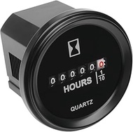 Runleader HM009 DC 6V to 80V Round Hour Meter Snap in Quartz Hour Meter Mechanical Timer for Boat Au