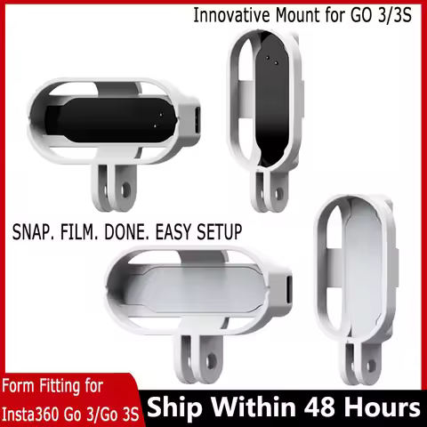 Go 3S Magnetic Adapter Bracket for Insta360 GO 3 Thumb Camera Quick Release 2-Jaw Tripod Mount USB-C