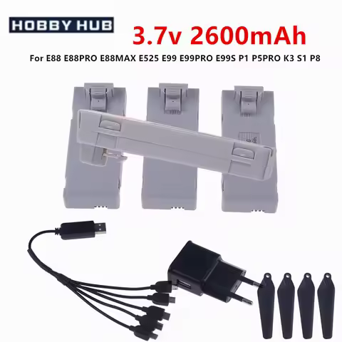 E88 Rechargeable Flight Battery 3.7V 2600mAh Lithium Battery for E88/E88MAX/E525/P1/P5PRO/K3/S2/S1/P