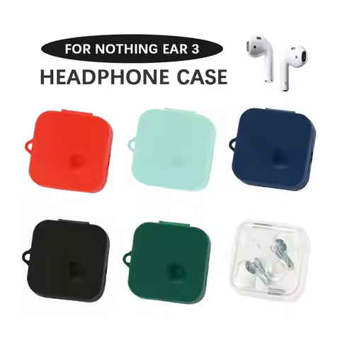 2024 New Wireless Earbuds Silicone Transparent Case for Nothing Ear 3 Protector Cover with Carabiner