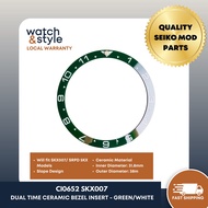 CI0652 SKX007/SRPD Dual Time Ceramic Bezel Insert - Green/White