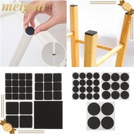 MEIGUII 1/4/9/16PCS Furniture Leg Pads Self Adhesive Square Round Black Foam Table Feet Covers