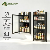 Comfort Haven Furniture Co. Countertop&Wall Mounted Kitchen Corner Storage Cabinet Seasoning Rack