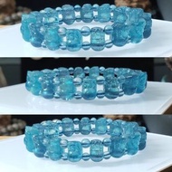 頂級收藏 海藍寶貔貅手排 清透藍 藍針效應 海藍寶 貔貅 手排 天然水晶 支持鑑定 頂級海藍寶11x7.5x7/手圍16