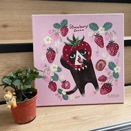 【Flora原創設計】草莓喵 | 20×20CM 無框畫-水果系列 12-3月