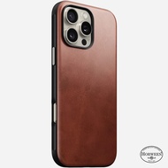 Nomad Modern Leather Horween Compatible for iPhone 16 Pro Max - Olde Dublin