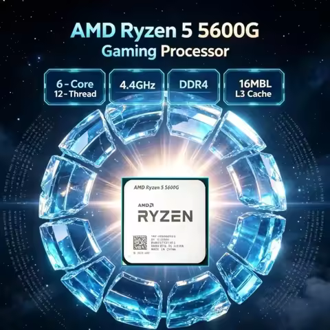 AMD Ryzen 5 5600G R5 6-Core 12-Thread 7nm 3.9GHz Up to 4.4GHz L3=16M 65W Socket AM4 DDR4 PCIe 3.0 De