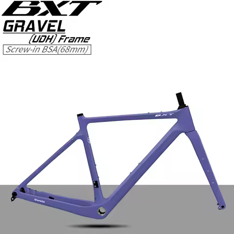 BXT Carbon Gravel Bike Frame Fully Hidden Cable Carbon Frame Fork Thru Axle Gravel Disc Brake Carbon
