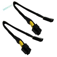 2 Pcs LP4  Male to CPU 8 Pin (4+4) EPS-12V Power Adapter Converter Sleeved Cable 13-Inch(33cm)