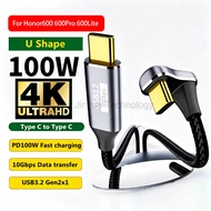 LIKAIYUE 90/180 Degree Angled Type-C PD 100W Fast Charging Cable for Switch Laptop VR Phones for Hon