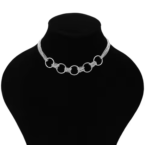 Stainless Steel Chains Necklace Five Korea Boys Girls Guys Punk Rock Choker Hip Hop Rap Titanium Ste