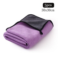 【500GSM】3/5/10pcs Kain Pengering Pembersih Mobil Lap Mobil 2 in1 warna sisi microfiber serbaguna lem