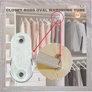 ALife World Wardrobe Clothes Thick Oval Pipe Support Rod Pole End Bracket Almari Baju Oval Pipe Closet Oval Tube Holder