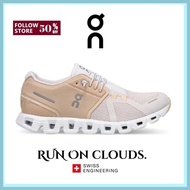 On Running Cloud 5 Fuse Comfortable Sporty Casual Shoes Women's Running Shoes-Khaki White