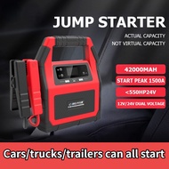 Jump Starter Car Jumper Power Bank 12V&amp;24V 42000mAh Jumper Powerbank 1500A Peak Car Powerbank Jump Starter