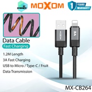 Moxom MX-CB264 Data Cable 3A Fast Charging Cable USB Kabel Moxom Mobile Cable 1.2M 120cm Moxom Cable