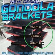 New Gondola Bracket (25/35/40cm) – Wall/Island Gondola Rack Use | Black | 1 pc