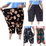 WOMEN CASUAL 3 QUARTER PANTS FREE SIZE STRETCHABLE WAIST MIX FLOWER