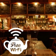 Wall Sticker Teapot Free Wifi Cafe Glass Wall Cafe Cutting Sticker - White WATERPROOF MATERIAL