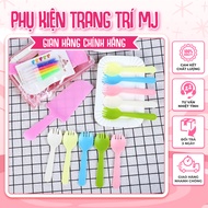 Set of Knives and Forks with Candles, HIGH QUALITY PRODUCTS, Multi-Colored Cake and Birthday Accesso