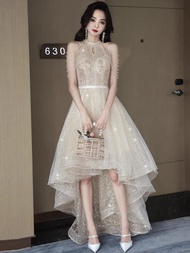 Champagne Colored Glamorous Banquet Evening Dress