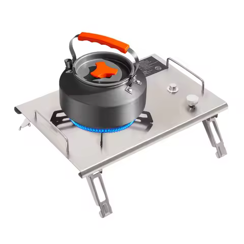 Portable Outdoor Folding Gas Stove 4 Foldable Leg Cotton Padded Storage Bag Insulated Handle Even Fl
