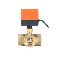1/2" 3/4" 1" 1-1/4" 1-1/2" 3 Way Motorized Ball Valve 3-Wire 2 Control T/L Type Brass Electric Ball 