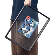 Acrylic Picture Frame Double-Sided Transparent Wooden Picture Frame Wall-Mounted Display for A3-size