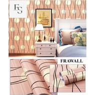 Frawall Store-Wallpaper Sticker with Circle Stripe Motif Size 45Cm x +-9M