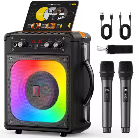 Tx06Karaoke Bluetooth Speaker with Microphone,High-Power Karaoke Outdoor Bass Audio,Karaoke Bluetoot