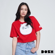 DOSH WOMENS T-SHIRTS WE BARE BEARS เสื้อยืดครอปสั้น แขนสั้น DBBWT1024-RE