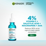 GARNIER Bright Complete Anti Acne Booster Serum 30ml – Fights Acne & Fades Acne Spots in 3 Days Visi