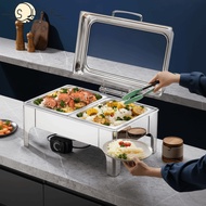 SUEREN Chafing Dish Buffet Set, 6/9L with Transparent Hydraulic Lid Buffet Stove,  Stainless Steel B
