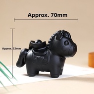 XIYUYANGGUANG | Natural Black Obsidian Horse Figurine Zodiac Horse Crystal