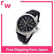 SEIKO Chronograph Watch เข็มขัดหนังแท้ Set ภายในประเทศ Seiko Regular Distribution Black SND367P1