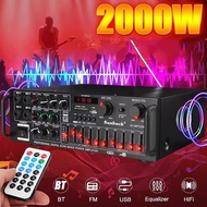 2 ช่องเครื่องขยายเสียงเครื่องเสียงบ้านสำหรับรถบ้าน HiFi AUX RCA USB Amp Stereo DC12V/AC220V 4MIC 326