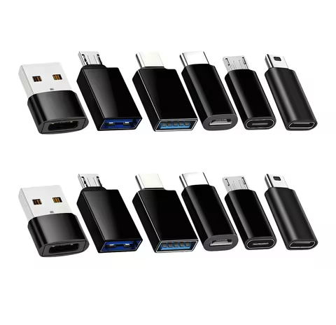 USB C to USB, USB C OTG to C Port, Mini to C, Micro to C Multi-functional Adapter for Smartphones, M