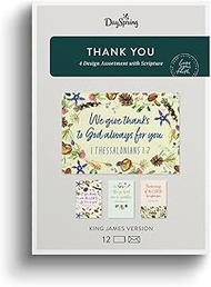 DaySpring - We Give Thanks - 4 Nature Design Assortment with Scripture - King James Version - 12 Tha