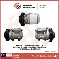 🔥3 MONTHS WARRANTY🔥RECON COMPRESSOR TOYOTA AE92,AE101,AE111,KIA SPECTRA,SPHIA  4PK [156mm] BIG PULLY