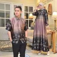 JUNE 21~Couple Dress SYAMEERA Premium Silk Material Mahogany Color Couple Set